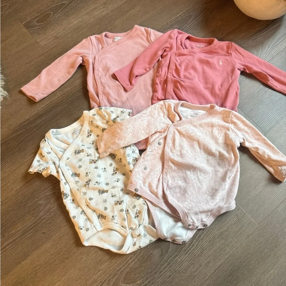 4 ralph lauren baby girl kimono wrap style bodysuits